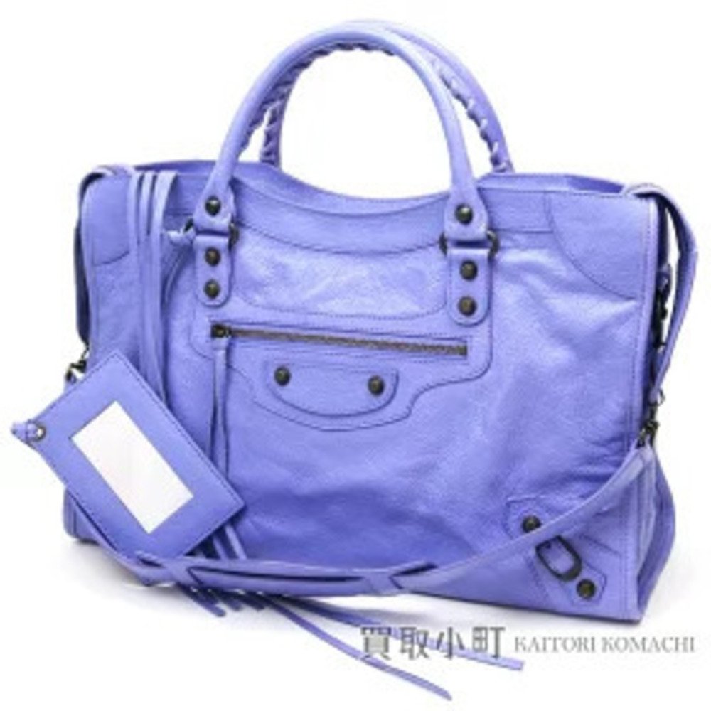 Balenciaga City Mallow Craft Lambskin Editors Bag Shoulder Handbag Hand Mauve